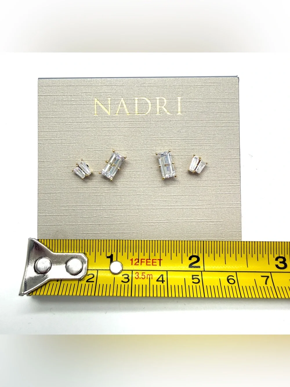 NWT Nadri Chateau Set of 4 Baguette CZ Stud Earrings